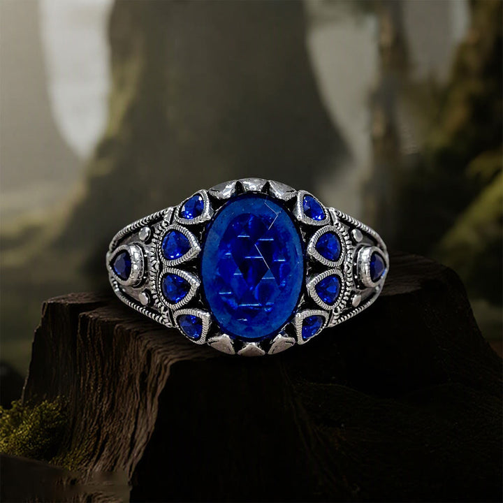 FREE Today: Handmade Blue Sapphire Zircon Men Ring - US 12 - image 0
