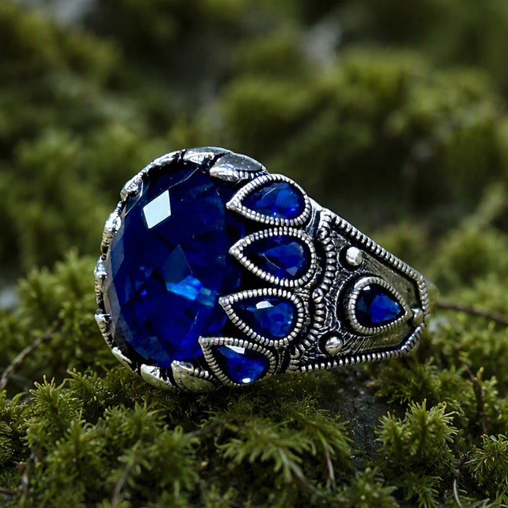 FREE Today: Handmade Blue Sapphire Zircon Men Ring - image 6