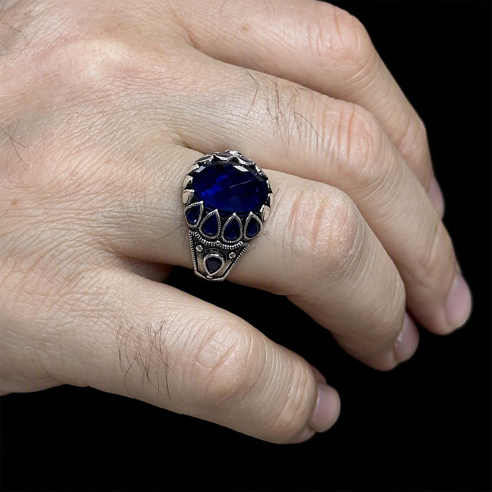 FREE Today: Handmade Blue Sapphire Zircon Men Ring - image 2