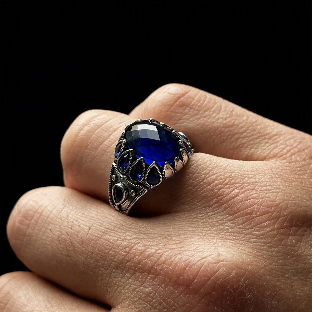 FREE Today: Handmade Blue Sapphire Zircon Men Ring - image 1