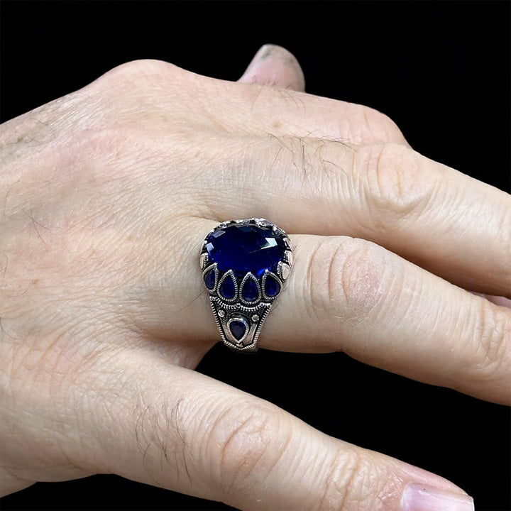 FREE Today: Handmade Blue Sapphire Zircon Men Ring - image 3