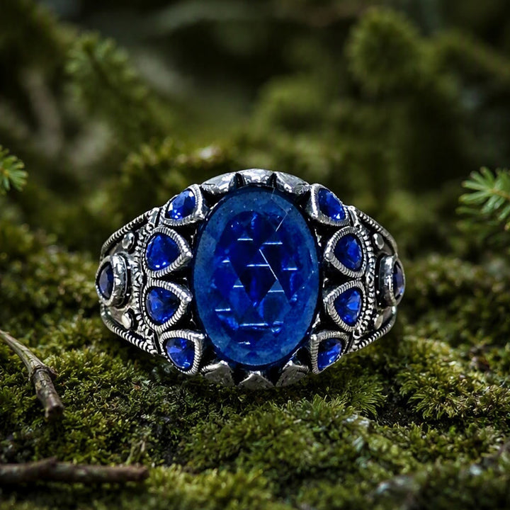 FREE Today: Handmade Blue Sapphire Zircon Men Ring - image 7