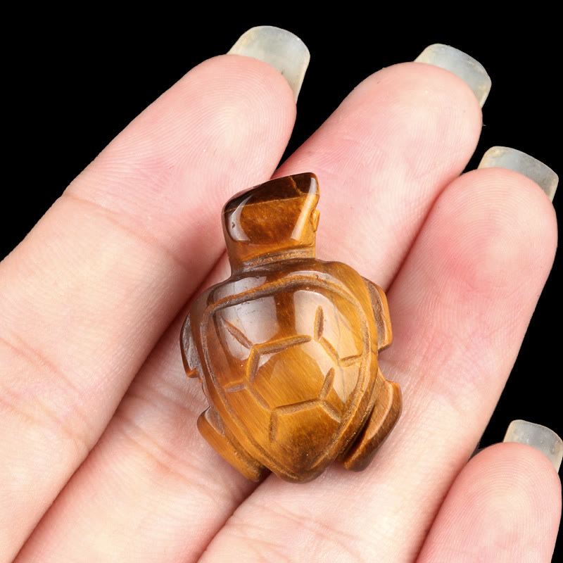 FREE Today: Natural Crystal Turtle Sculpture Gemstone Decoration With Card - Tiger Eye - image 1