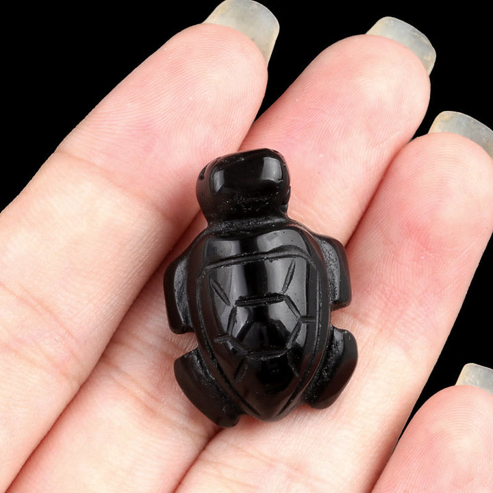 FREE Today: Natural Crystal Turtle Sculpture Gemstone Decoration With Card - Obsidian - image 19