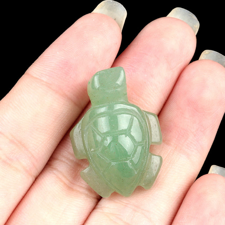 Olivenorma Natural Crystal Turtle Sculpture Gemstone Decoration With Card - Green Aventurine - With Card - image 9