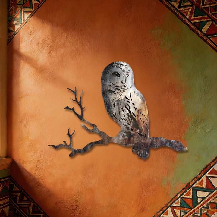 Olivenorma Rustic Owl On Branch Hollow Cutout 2D Metal Wall Decor - image 4