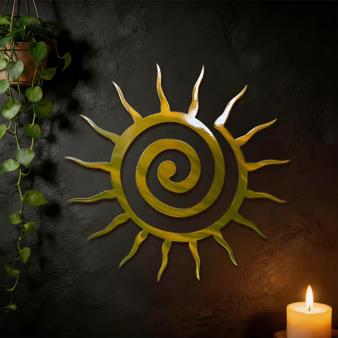Olivenorma Golden Spiral Sun Ray Hollow 2D Metal Wall Decor - image 5