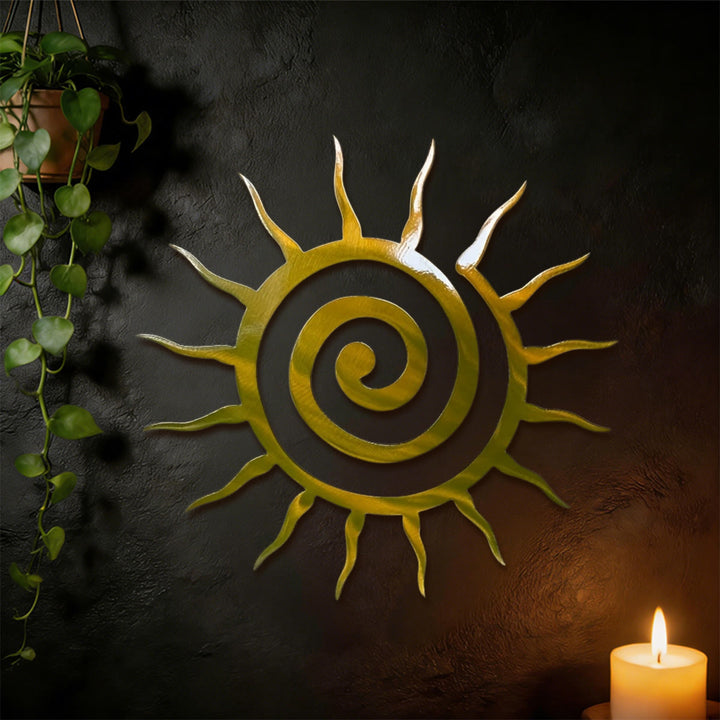 Olivenorma Golden Spiral Sun Ray Hollow 2D Metal Wall Decor - image 5