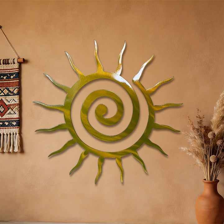 Olivenorma Golden Spiral Sun Ray Hollow 2D Metal Wall Decor - image 2