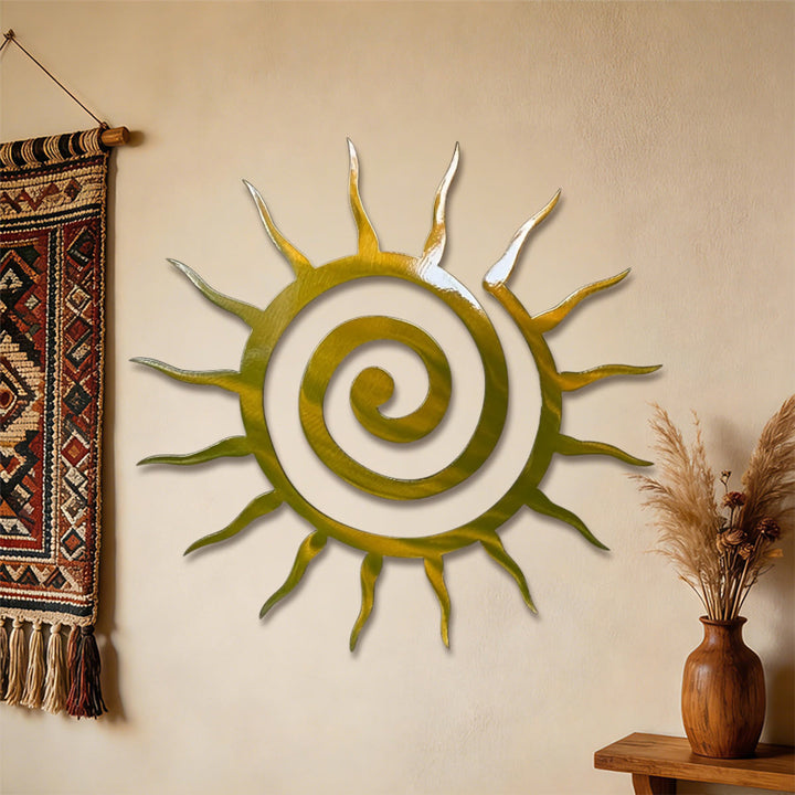 Olivenorma Golden Spiral Sun Ray Hollow 2D Metal Wall Decor - image 2