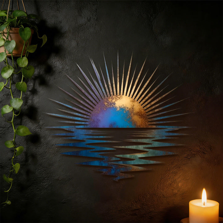 Olivenorma Gradient Sunrise Ocean Reflection 2D Metal Wall Decor - image 5