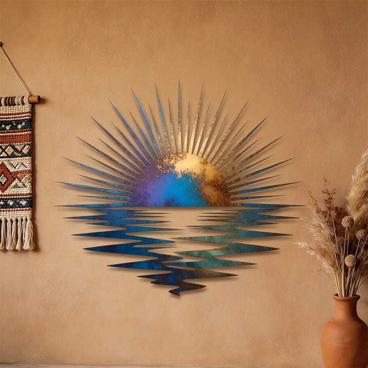 Olivenorma Gradient Sunrise Ocean Reflection 2D Metal Wall Decor - image 3