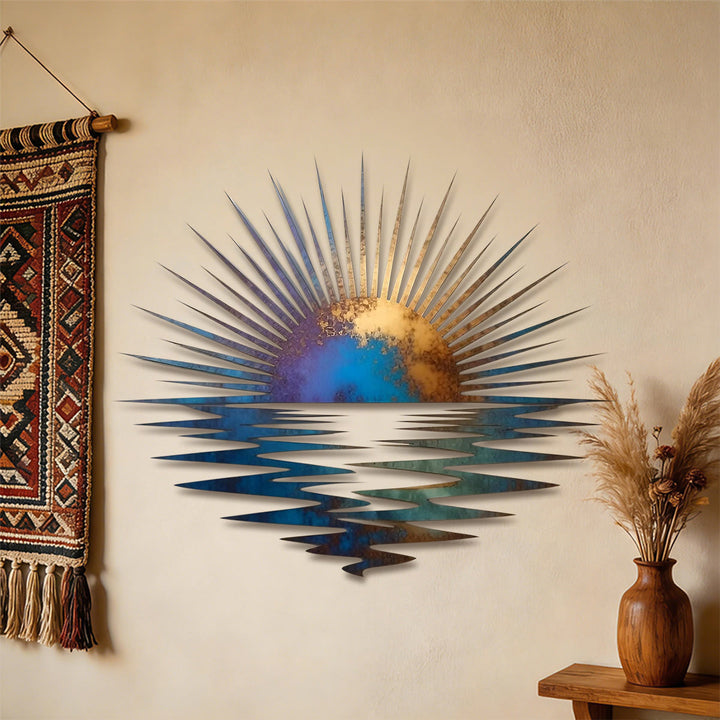 Olivenorma Gradient Sunrise Ocean Reflection 2D Metal Wall Decor - image 1
