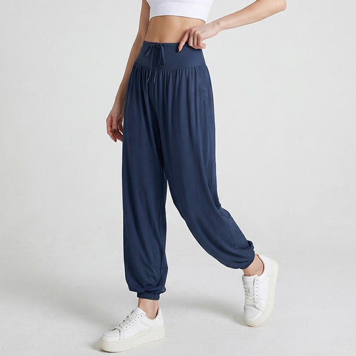 Olivenorma Harem Polyester Women's Pants - Navy Blue - image 2