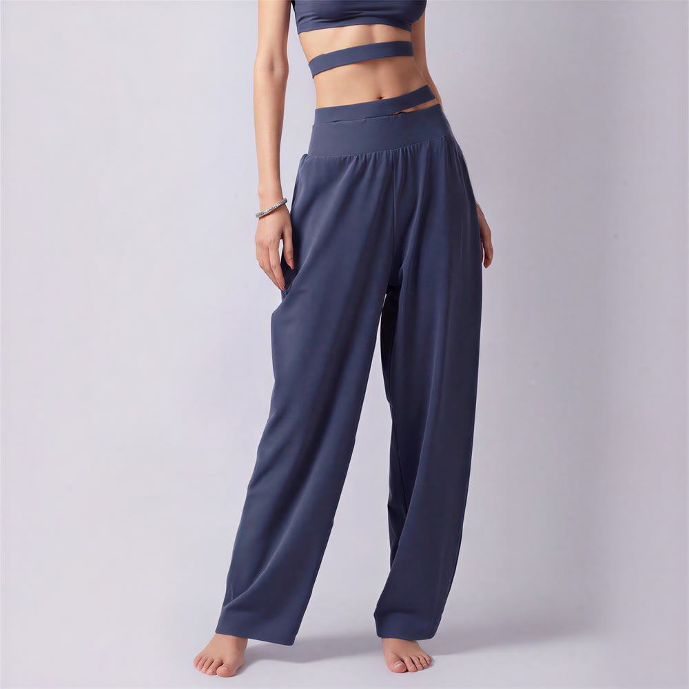Olivenorma Harem Jogger Long Pants Polyester Spandex Women's Pants - Dark Blue - image 0