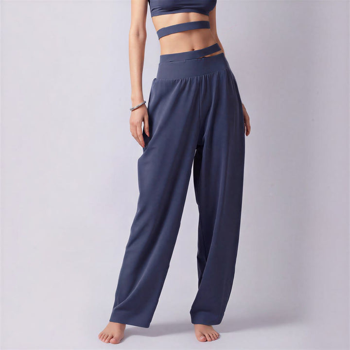 Olivenorma Harem Jogger Long Pants Polyester Spandex Women's Pants - Dark Blue - image 0