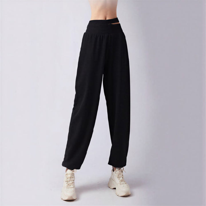Olivenorma Harem Jogger Long Pants Polyester Spandex Women's Pants - Black - image 5
