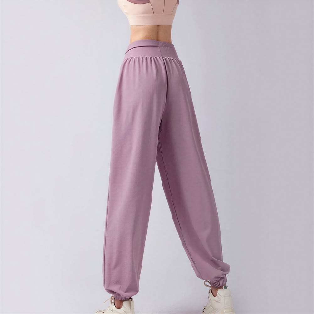 Olivenorma Harem Jogger Long Pants Polyester Spandex Women's Pants - Dusty Pink - image 3