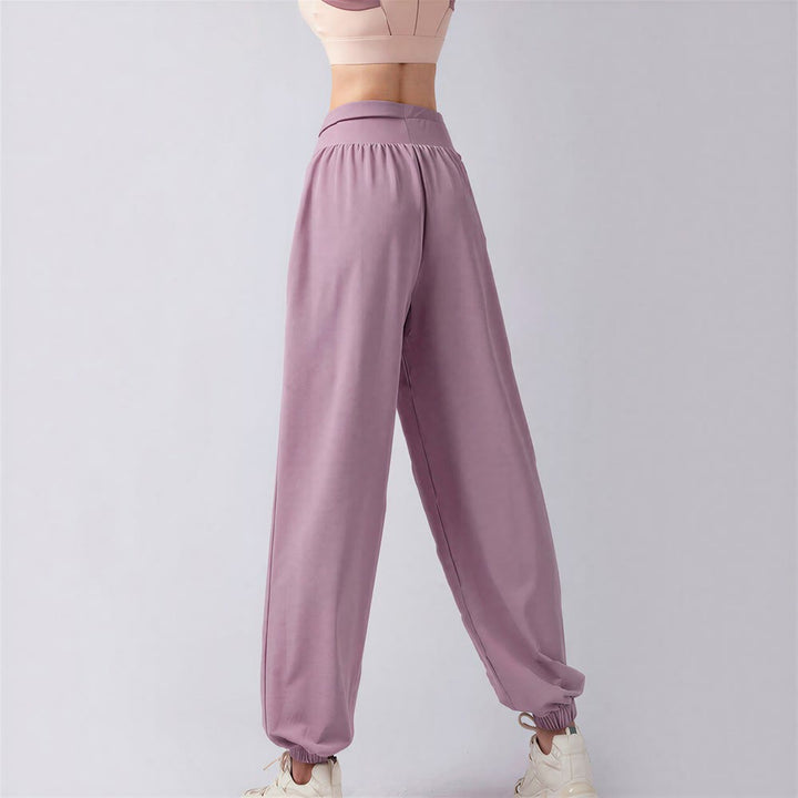 Olivenorma Harem Jogger Long Pants Polyester Spandex Women's Pants - Dusty Pink - image 3