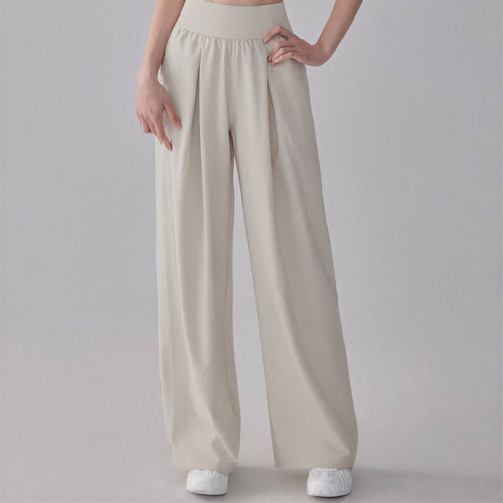 Olivenorma Wide-Leg Long Pants Polyester Spandex Women's Pants - image 1
