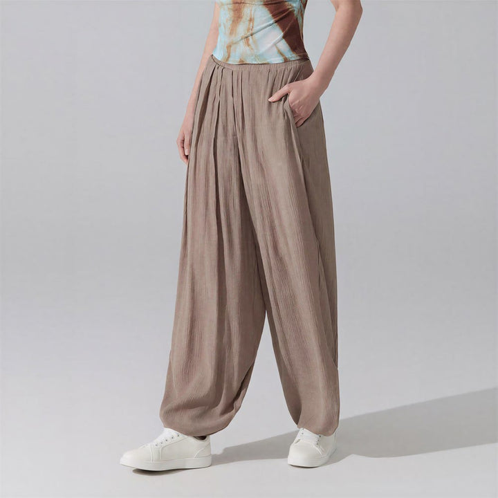 Olivenorma Harem Pants Crinkled Cotton Polyester Women's Pants - image 2