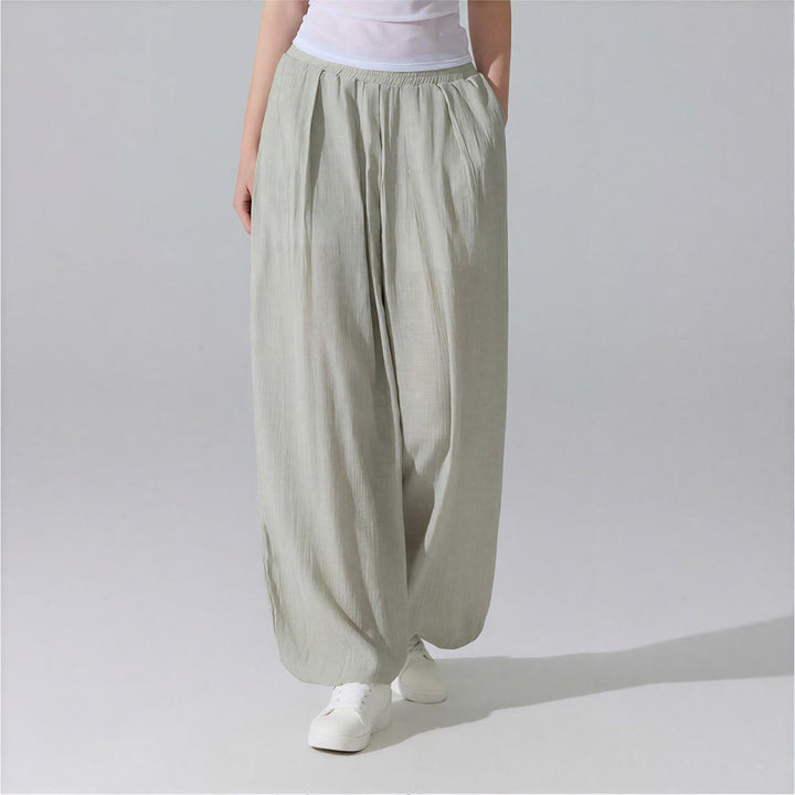 Olivenorma Harem Pants Crinkled Cotton Polyester Women's Pants - image 4