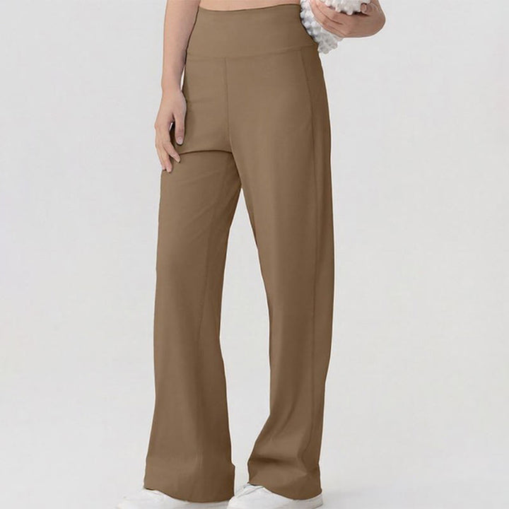 Olivenorma Wide Leg Nylon Spandex Women's Pants - Light Coffee - image 6