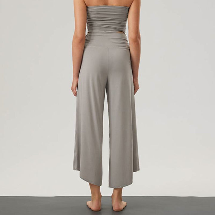Olivenorma Wide Leg Pants 71% Modal,25% Polyester,4% Spandex Women's Pants - Grey - Set - L - image 7