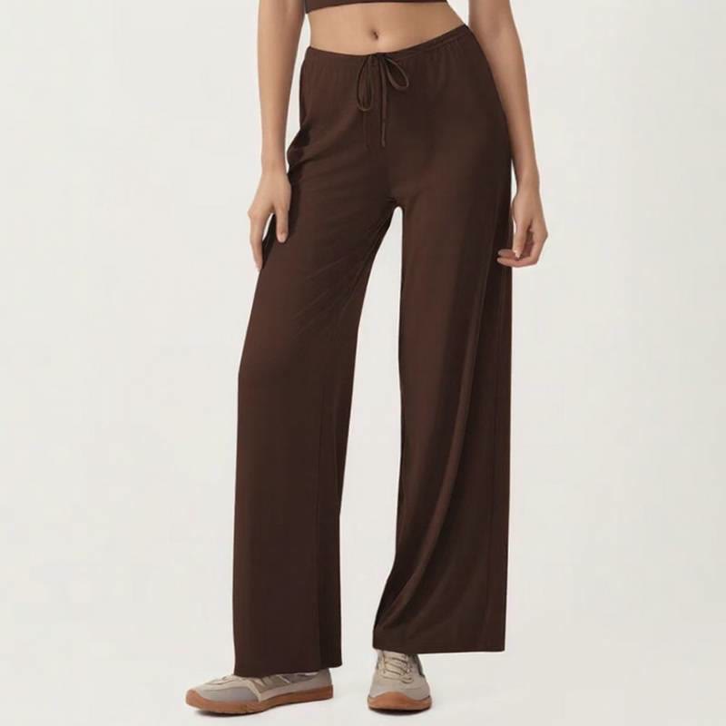Olivenorma Wide Leg Pants 90% Nylon and 10% Spandex Women's Pants - Coffee - XL - image 10