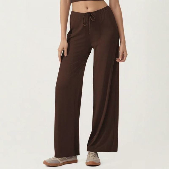 Olivenorma Wide Leg Pants 90% Nylon and 10% Spandex Women's Pants - Coffee - XL - image 10