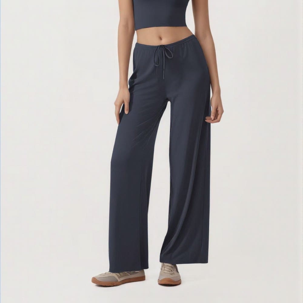 Olivenorma Wide Leg Pants 90% Nylon and 10% Spandex Women's Pants - Navy Blue - XL - image 9