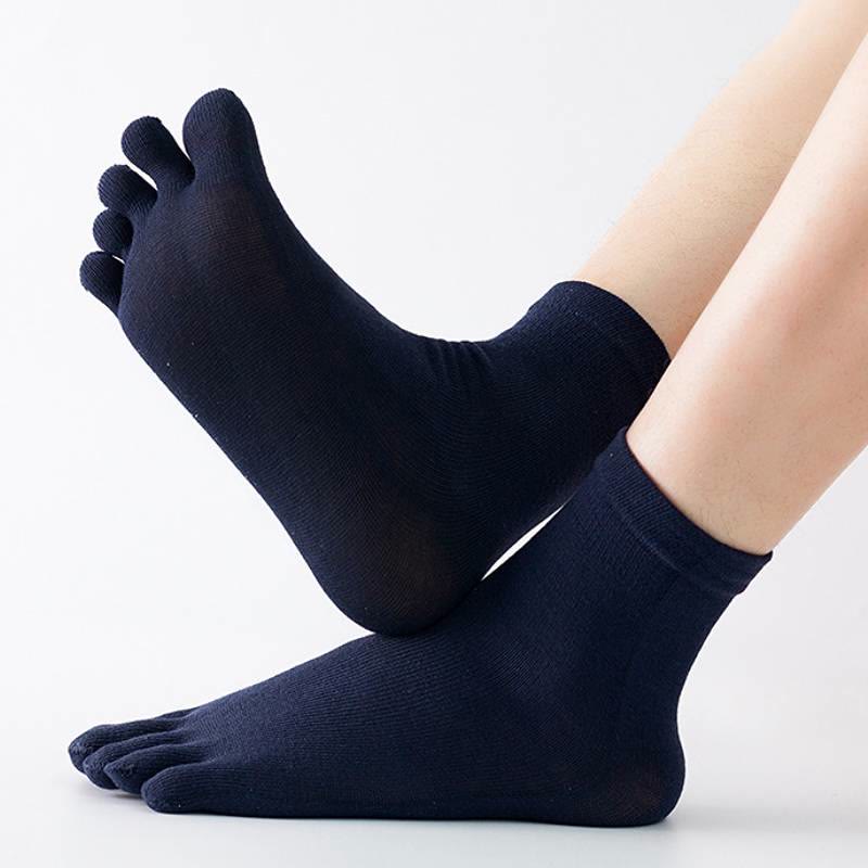 Olivenorma Crew Five Toe Socks Men's Yoga Socks - Navy Blue - 10 Pairs - image 5