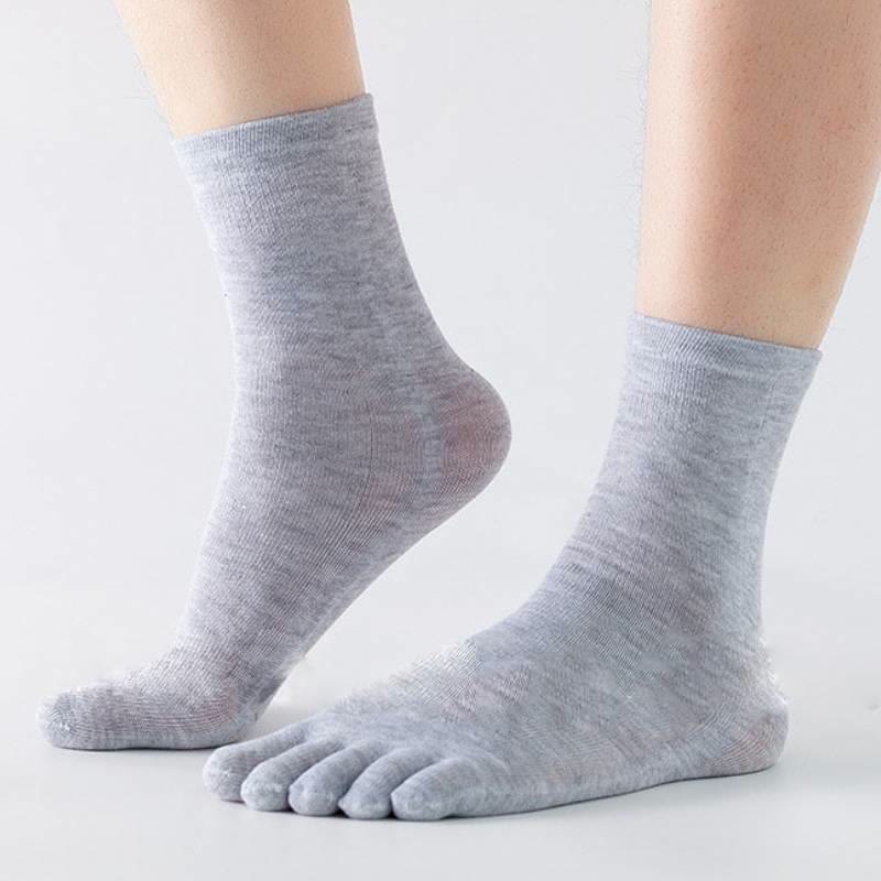 Olivenorma Crew Five Toe Socks Men's Yoga Socks - Grey - 10 Pairs - image 3
