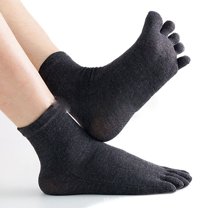 Olivenorma Crew Five Toe Socks Men's Yoga Socks - Black - 10 Pairs - image 1