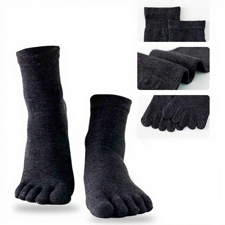 Olivenorma Crew Five Toe Socks Men's Yoga Socks - Dark Grey - 10 Pairs - image 4