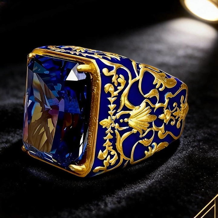 FREE Today: Blue Zircon Turkish Ottoman Jewelry Ring - Blue Zircon - US 13 - image 0