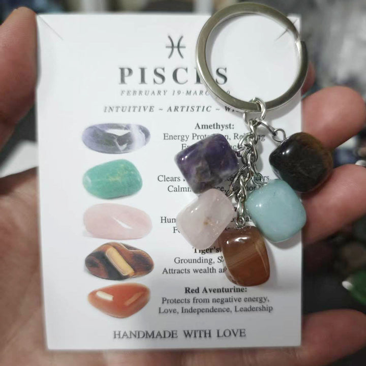 FREE Today: Handmade Natural Crystal Stone Zodiac Keychain - Pisces - image 13