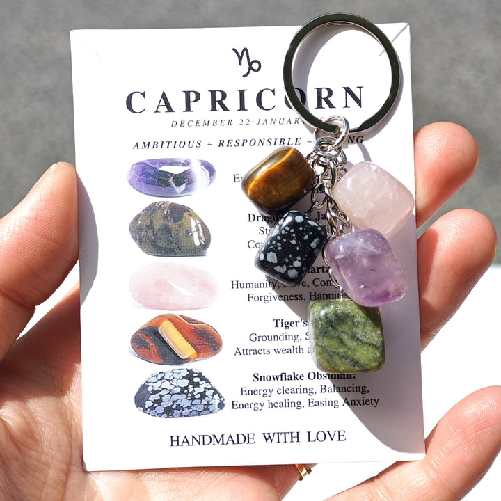 FREE Today: Handmade Natural Crystal Stone Zodiac Keychain - Capricorn - image 10