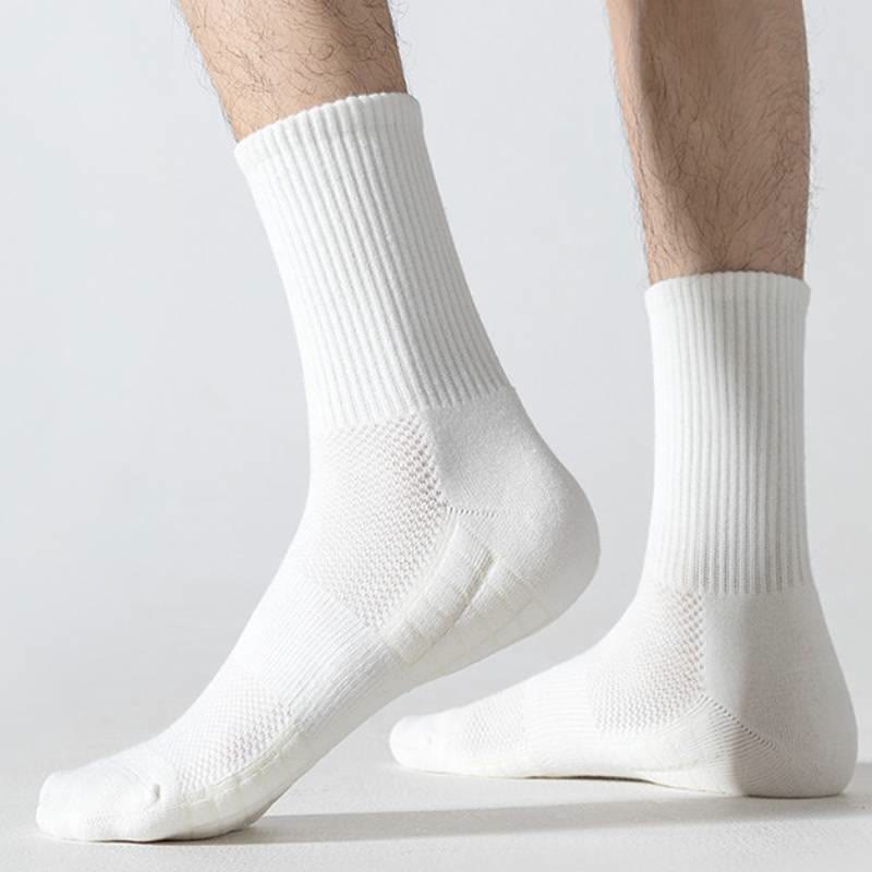 Olivenorma Ankle & Crew & Knee-High Cotton Men's Yoga Socks - White - Crew - 10 Pairs - image 0