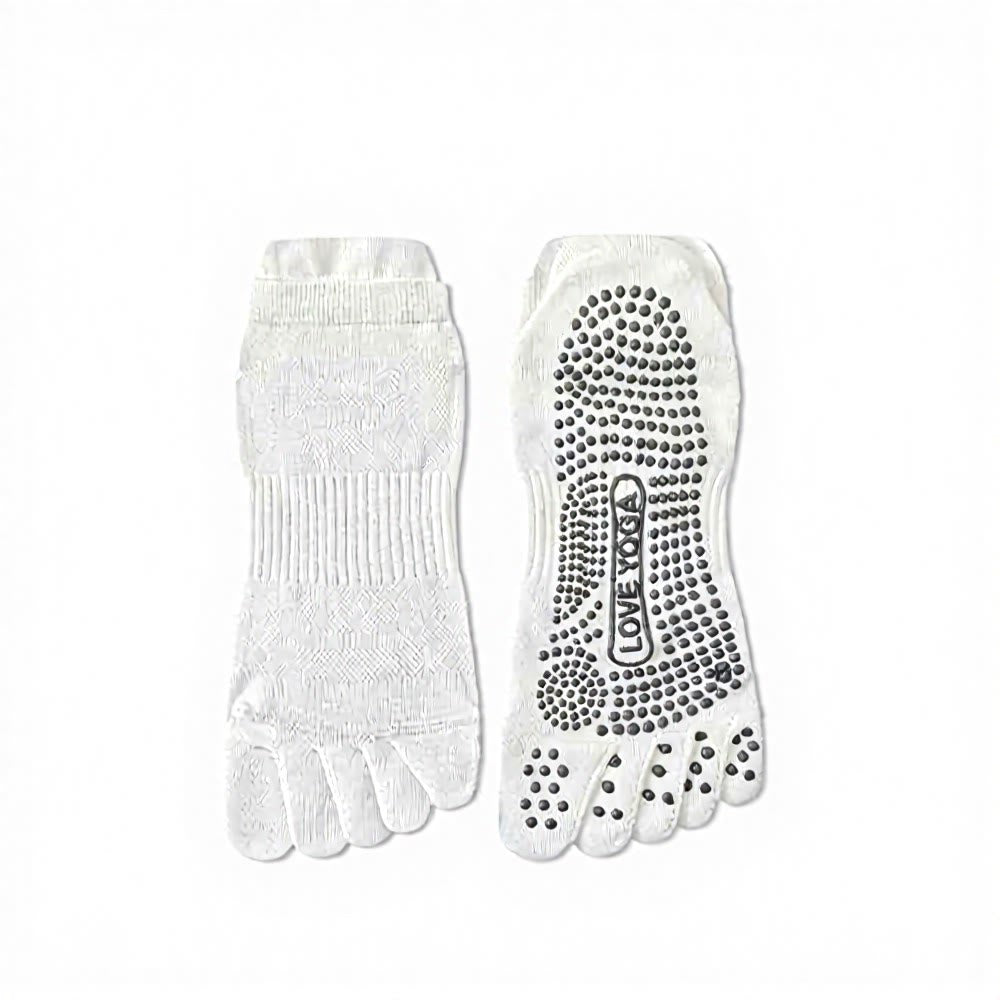 Olivenorma Five Toe Yoga Socks Polyester Men's Yoga Socks - White - 10 Pairs - image 4