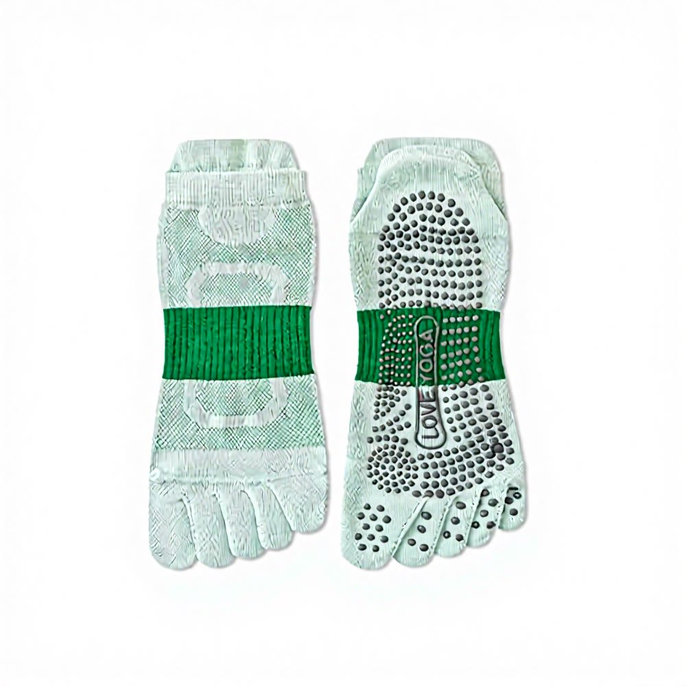 Olivenorma Five Toe Yoga Socks Polyester Men's Yoga Socks - Green - 10 Pairs - image 11