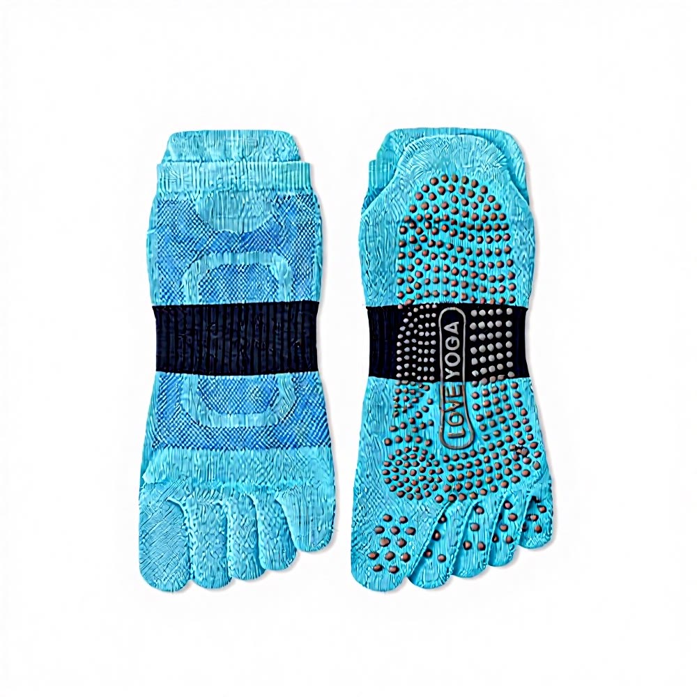 Olivenorma Five Toe Yoga Socks Polyester Men's Yoga Socks - Lake Blue - 10 Pairs - image 18