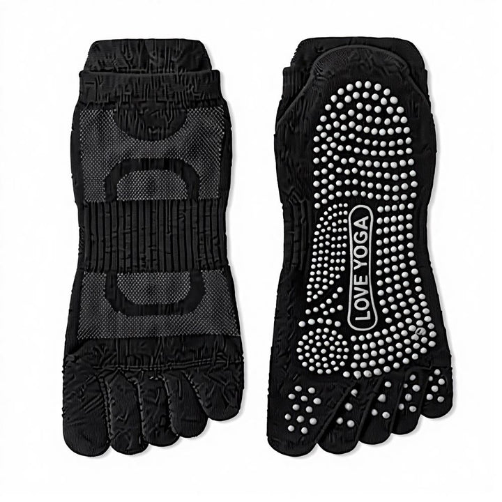 Olivenorma Five Toe Yoga Socks Polyester Men's Yoga Socks - Black - 10 Pairs - image 19