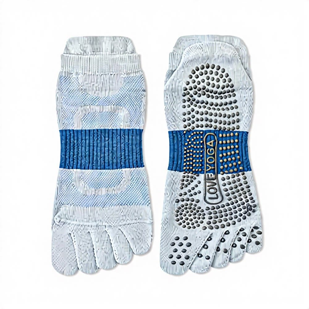 Olivenorma Five Toe Yoga Socks Polyester Men's Yoga Socks - Light Blue - 10 Pairs - image 5