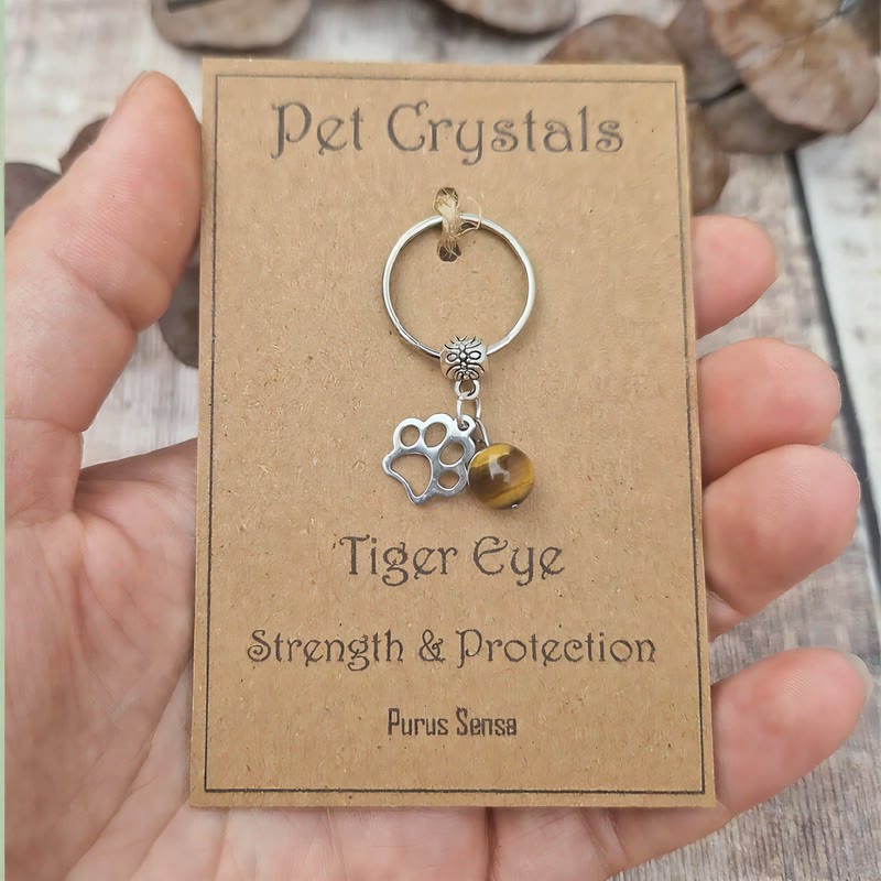 FREE Today: Handmade Pet Collar Crystals for Calm Protection Keychain - Tiger Eye - image 5