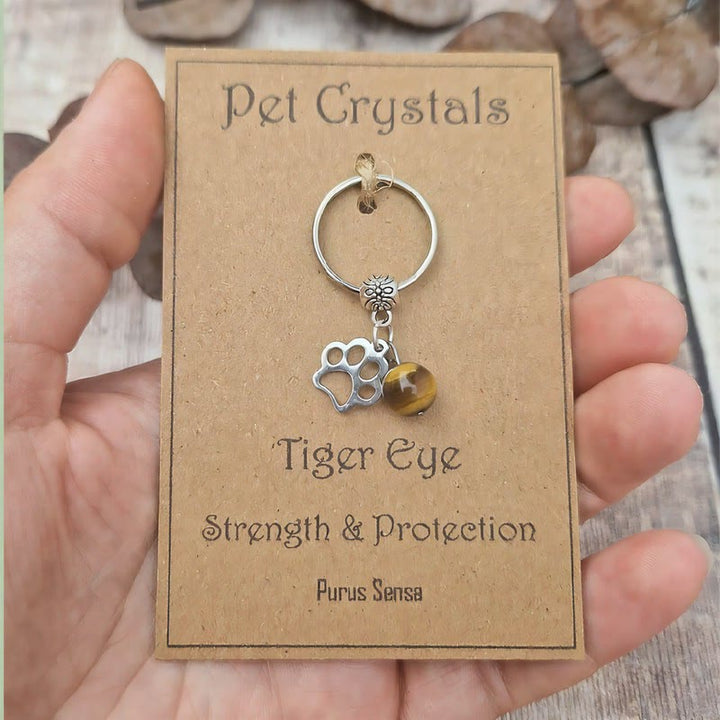 FREE Today: Handmade Pet Collar Crystals for Calm Protection Keychain - Tiger Eye - image 5