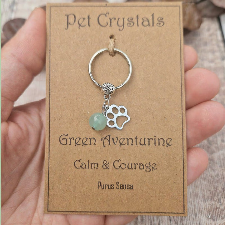 FREE Today: Handmade Pet Collar Crystals for Calm Protection Keychain - Green Aventurine - image 1