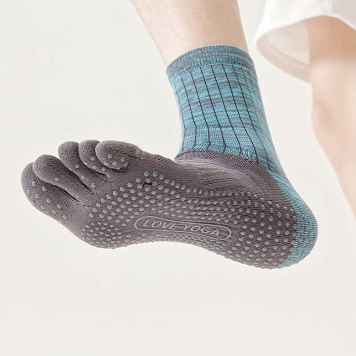 Olivenorma Crew Five Toe 100% Cotton Men's Yoga Socks - image 4
