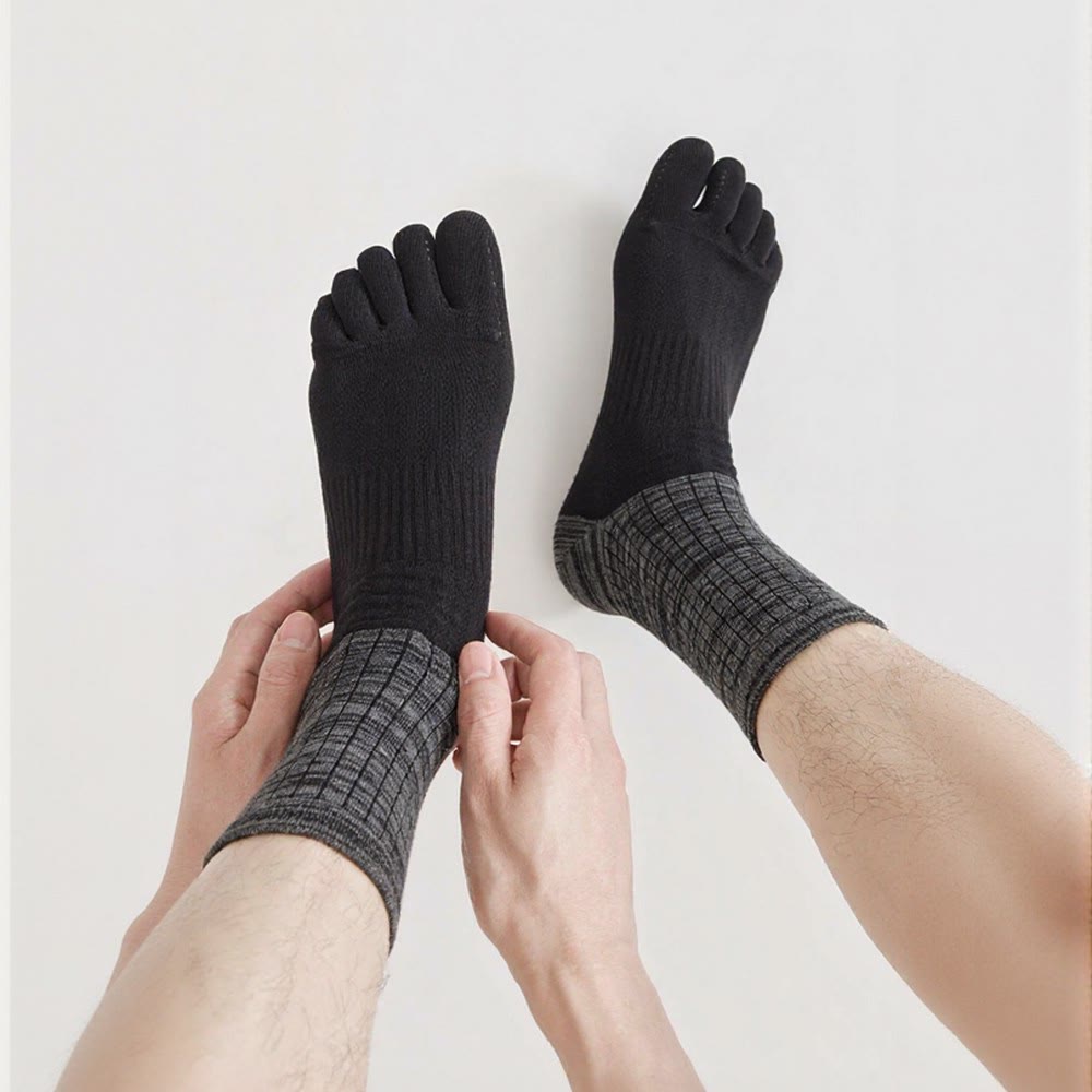 Olivenorma Crew Five Toe 100% Cotton Men's Yoga Socks - image 1