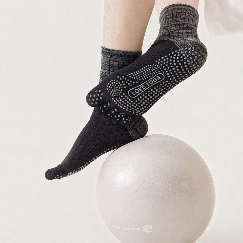 Olivenorma Crew Five Toe 100% Cotton Men's Yoga Socks - image 3